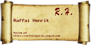 Raffai Henrik névjegykártya